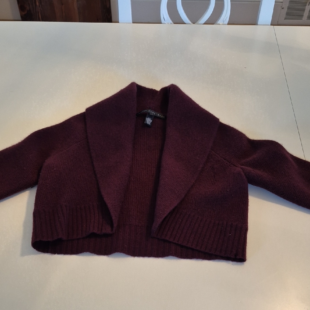 Robert Rodriguez 100% Cashmere Open-Frunt Shrug - Deep Purple - XS